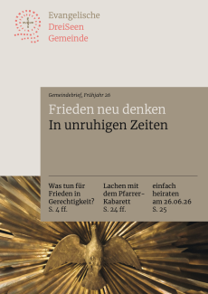 Titelseite Gemeindebrief "Frieden neu denken"