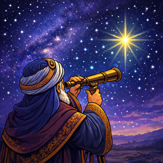 Sterndeuter entdeckt einen hellen Stern