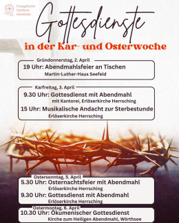 Flyer Gottesdienste an den Kar- und Ostertagen