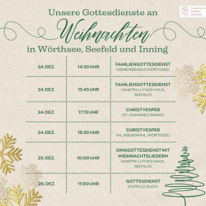 Plakat Weihnachtsgottesdienste